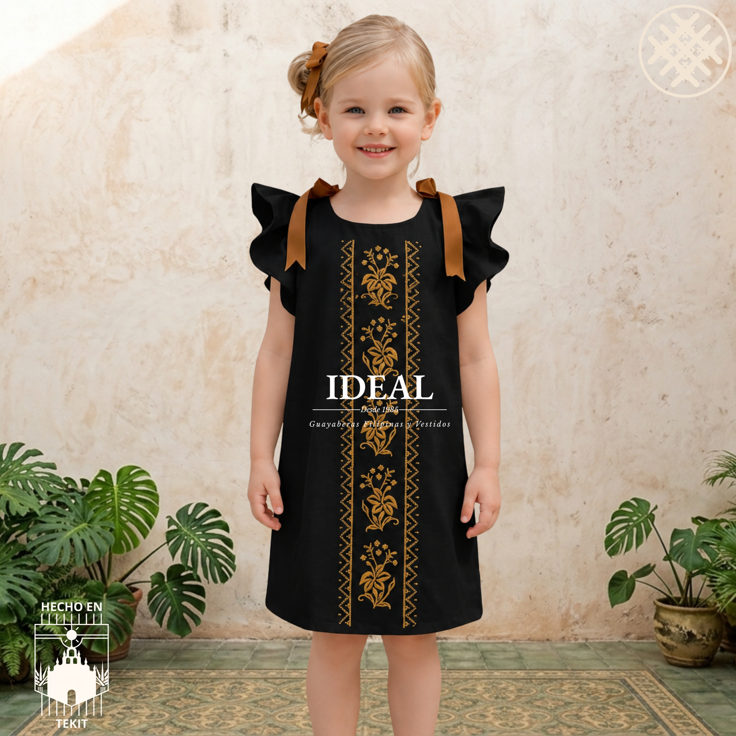 Duo Flor de Calabaza Negra Infantil