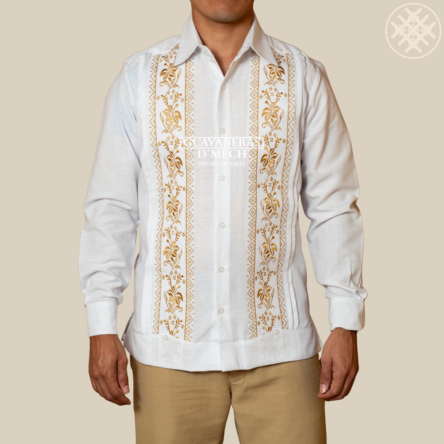 Guayabera Flor de Calabaza Blanca