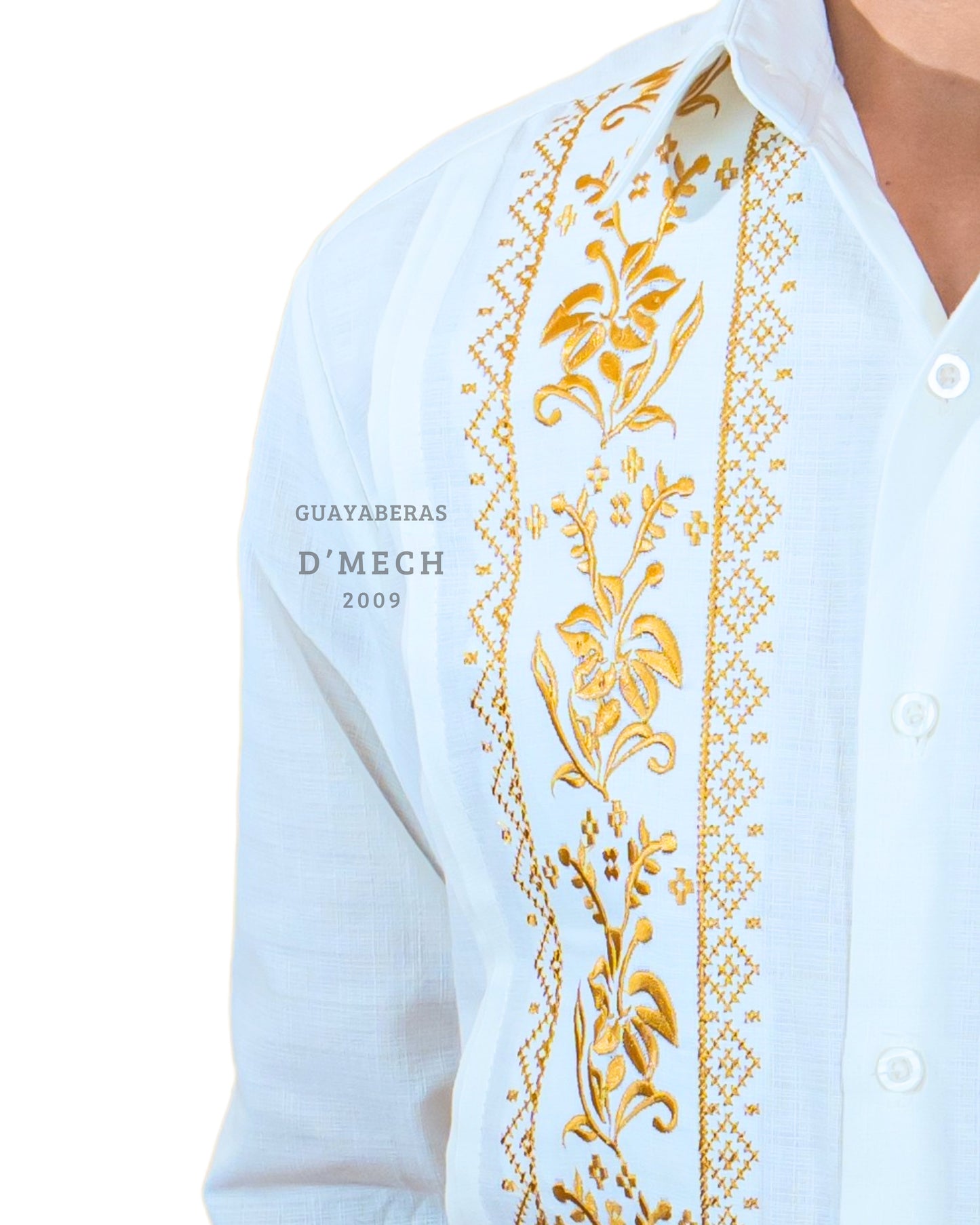 Guayabera Flor de Calabaza Blanca