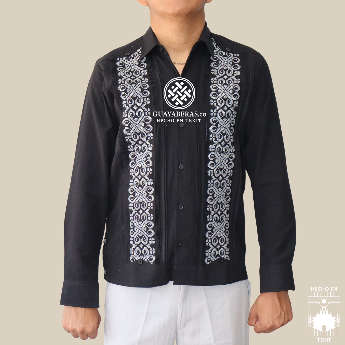 Guayabera Izamal Negra