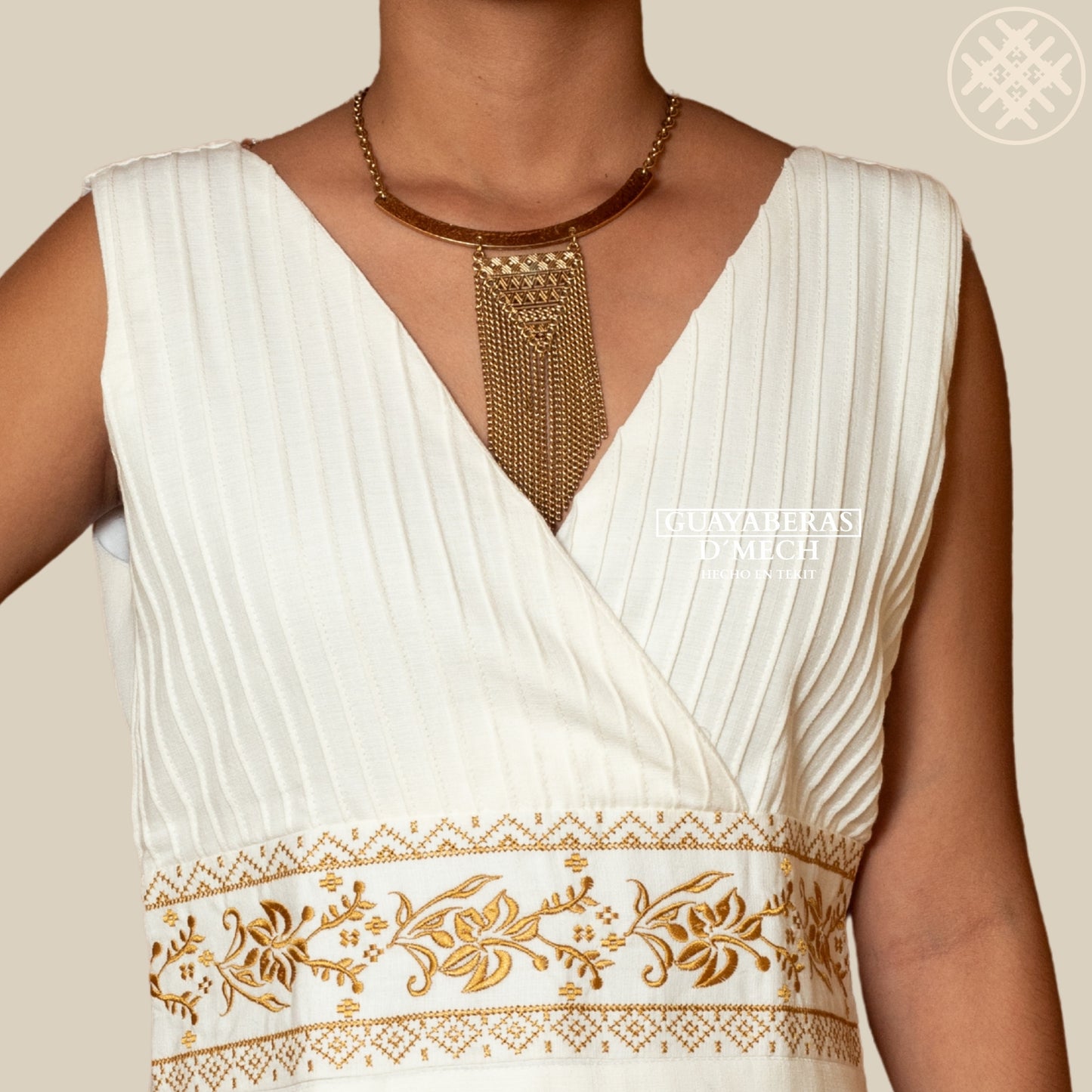 Vestido Flor de Calabaza Hueso