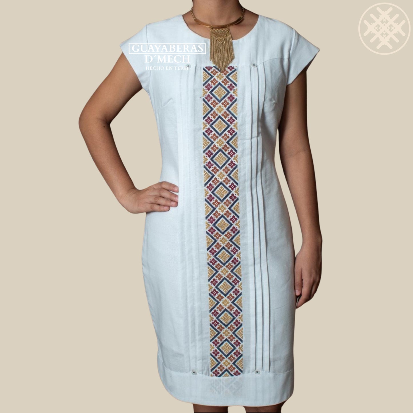 Mayab Men's Guayabera Long Sleeve with Colored Embroidery