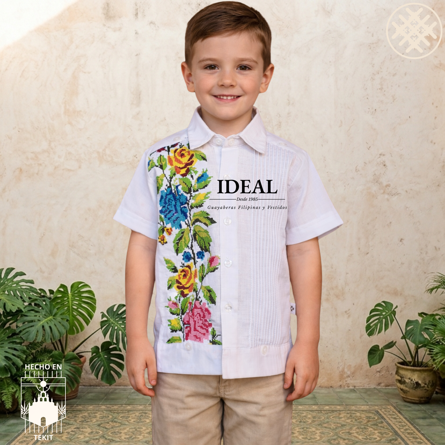 Guayabera Primavera Rosas de Niño