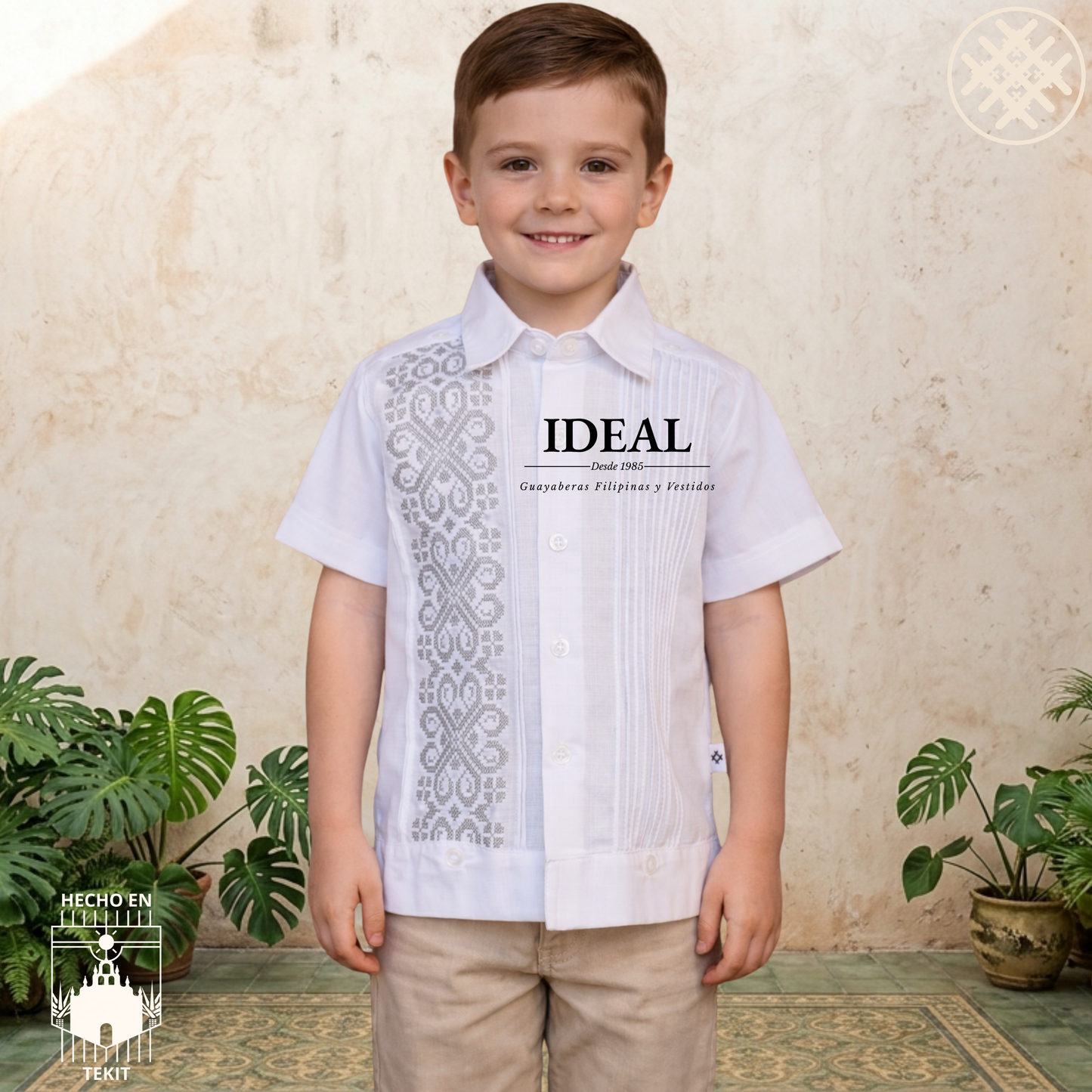 Guayabera Izamal Gris de Niño