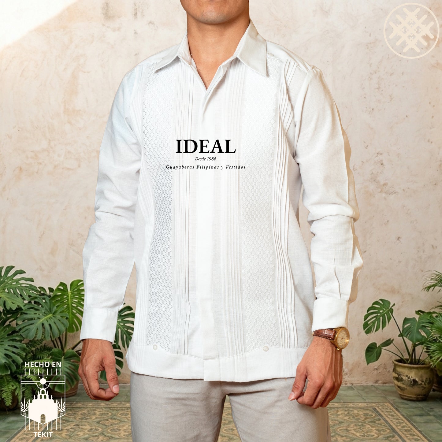 Guayabera Panal Blanco