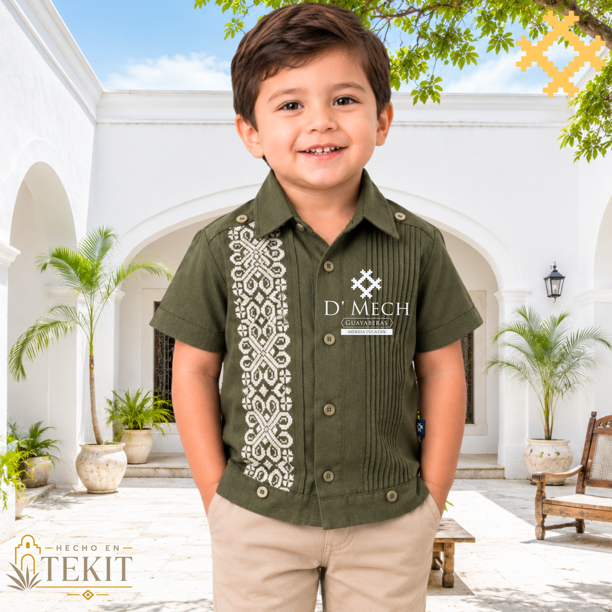 Guayabera Izamal Grise Enfant