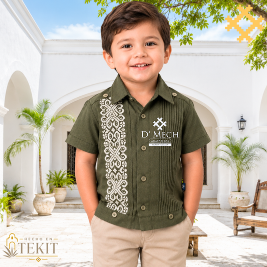 Guayabera Izamal Olivo de Niño