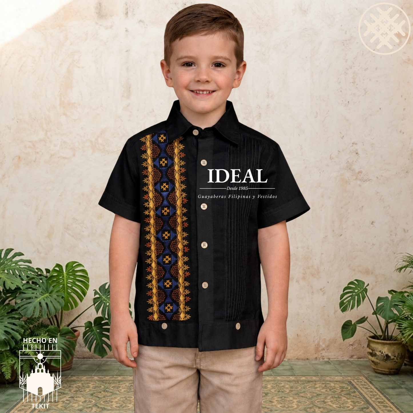 Guayabera Makech Negra de Niño