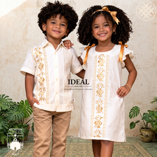 Duo Flor de Calabaza Hueso Infantil