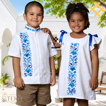 Guayabera Colibrí Azul de Niño