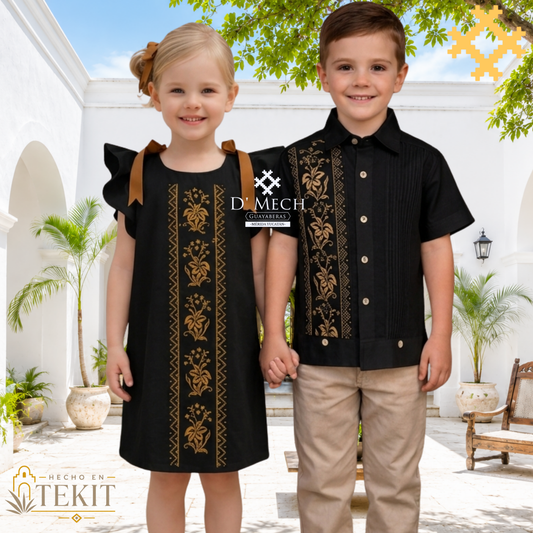 Duo Flor de Calabaza Negra Infantil