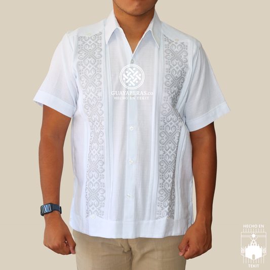 Guayabera Izamal Gris Manga Corta