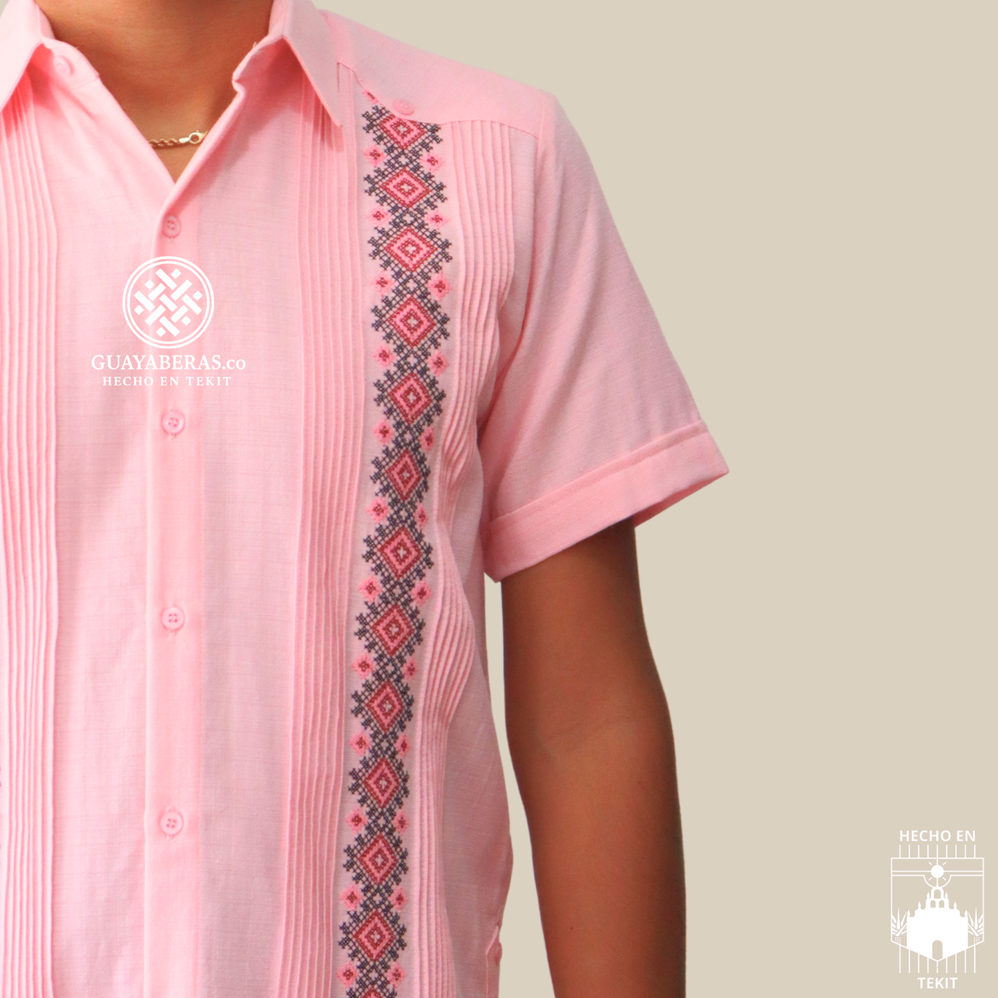 Guayabera  Ajolote Rosa
