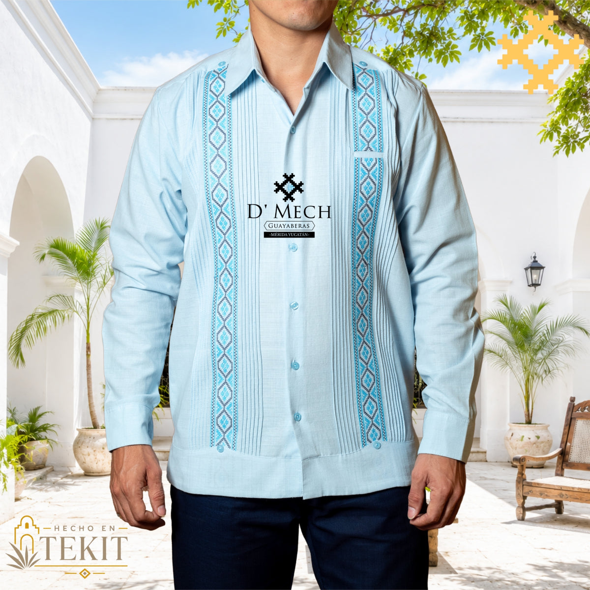 Guayabera Calderón Azul