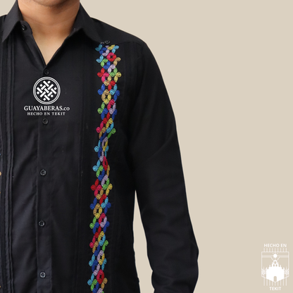 Guayabera Multicolor Negra