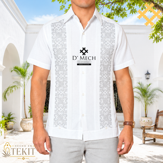 Guayabera Izamal Gris Manga Corta