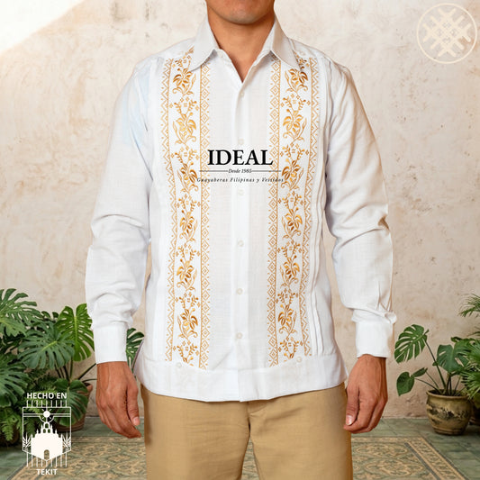 Guayabera Flor de Calabaza Blanca