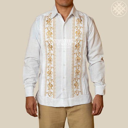 Guayabera Flor de Calabaza Blanca