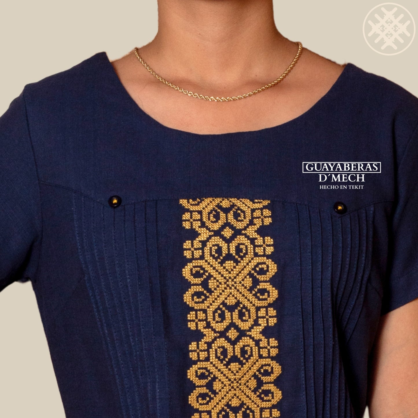 Mayab Men's Guayabera Long Sleeve with Colored Embroidery