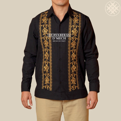 Guayabera Flor de Calabaza Negra