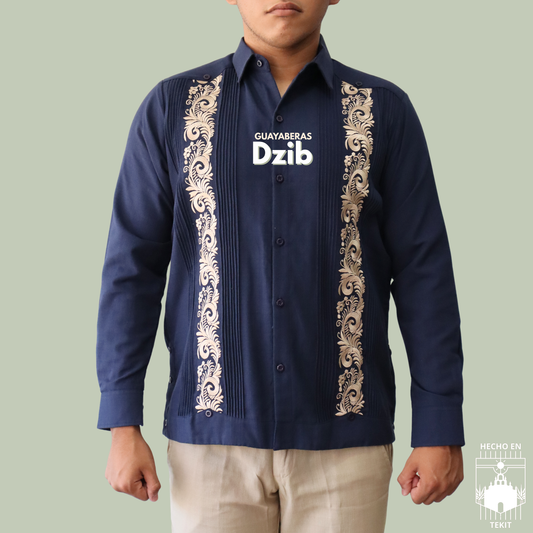 Guayabera Palmas Marino