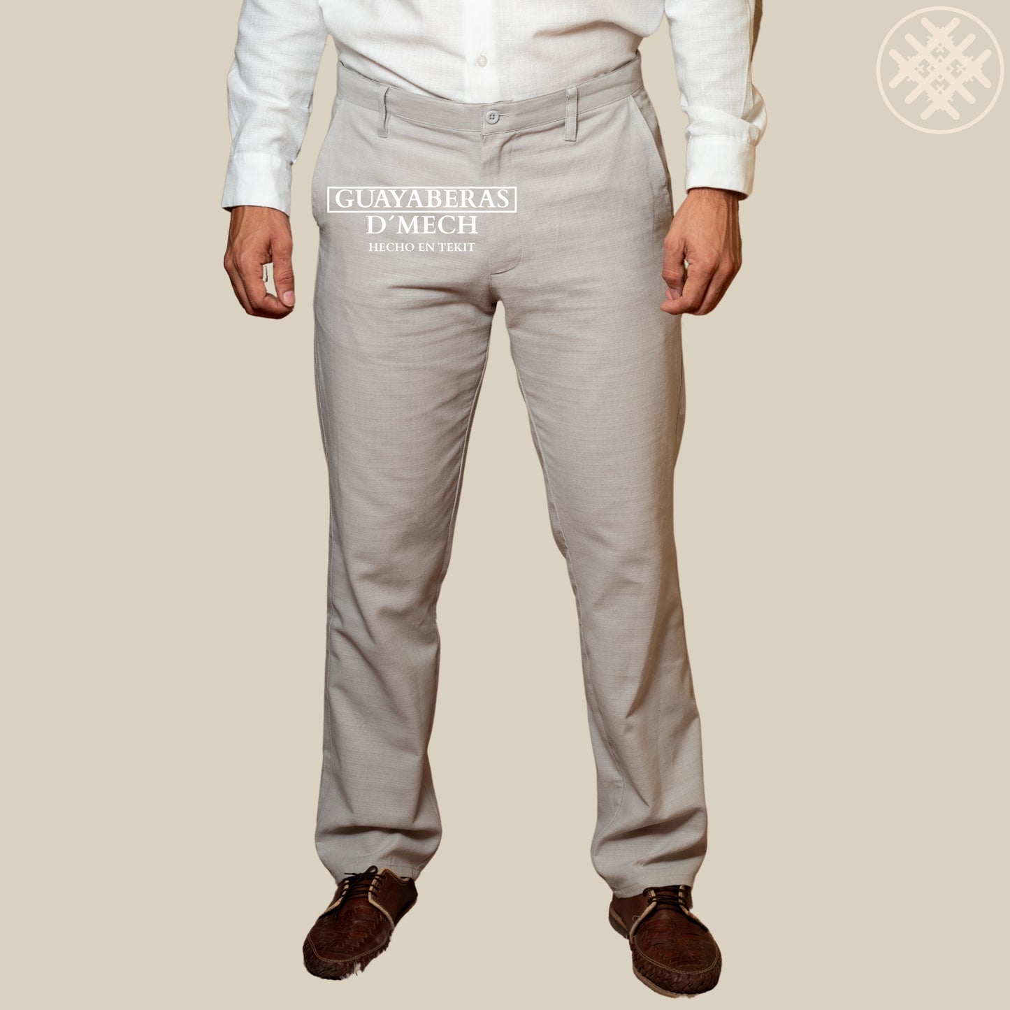Pantalón Lino Algodón Gris