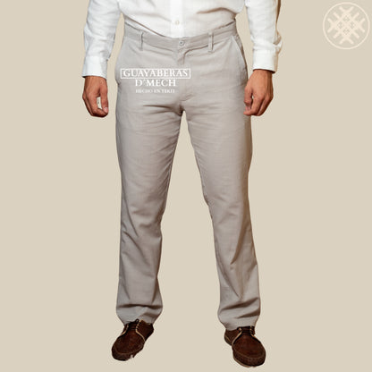Pantalón Lino Algodón Gris