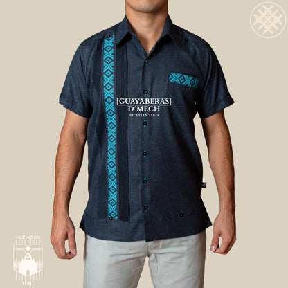 Guayabera Oaxaca Marino
