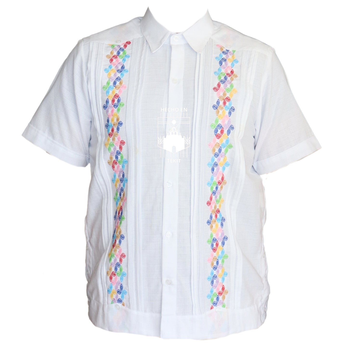 Guayabera Caballero Multicolor Manga Corta en Tela Lino Flame