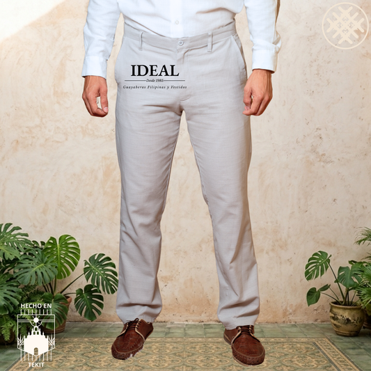Pantalón Lino Algodón Gris
