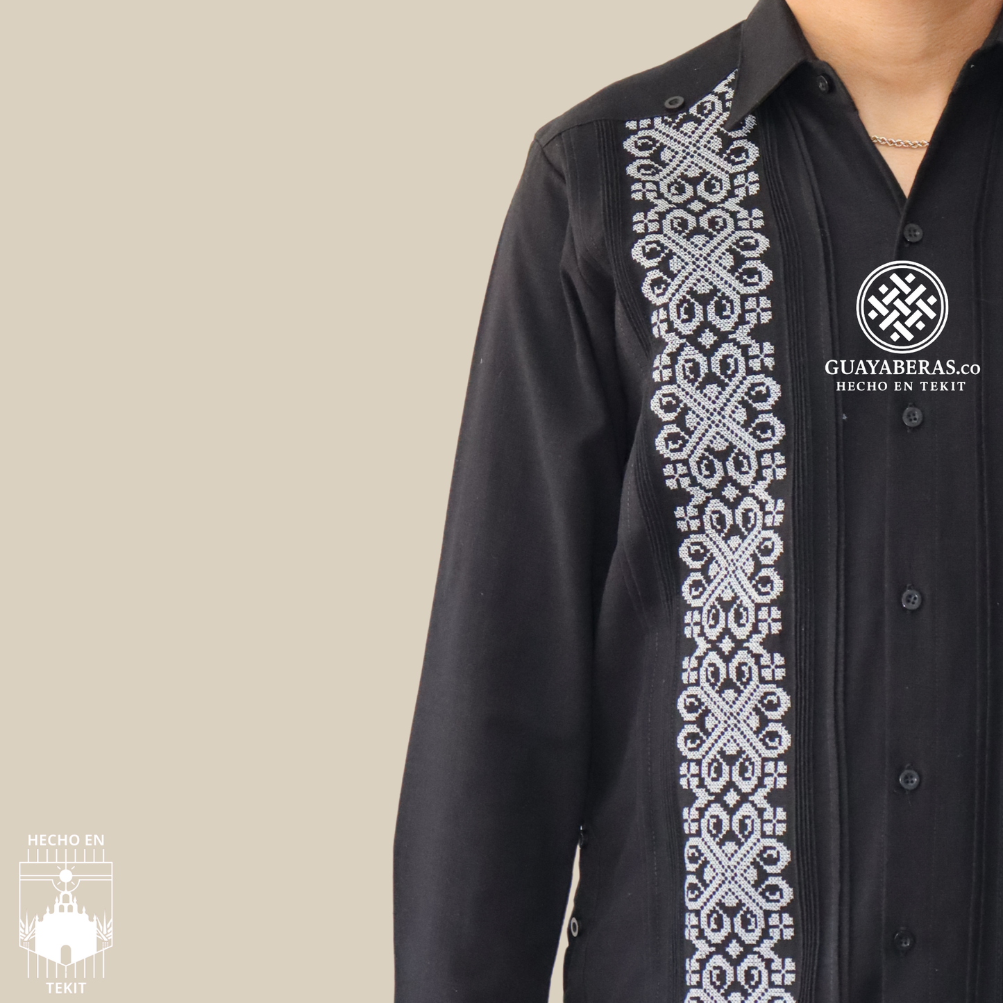 Guayabera Izamal Negra