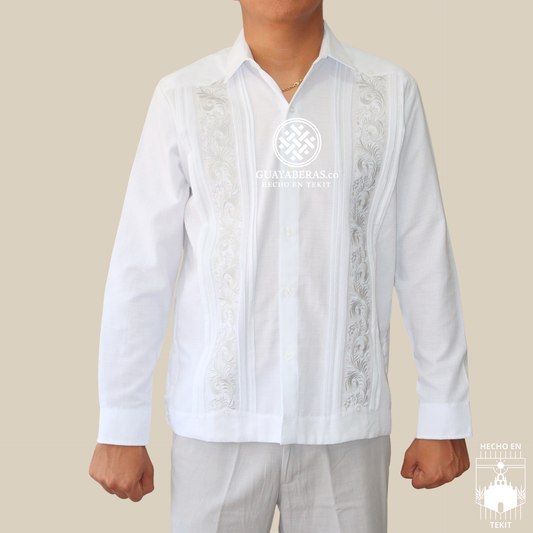 Guayabera Palmas Plata