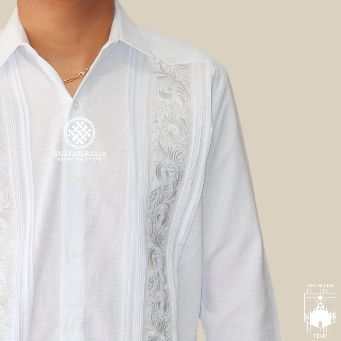 Guayabera Palmas Plata