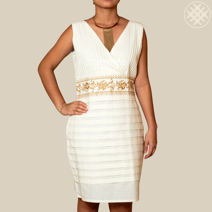 Vestido Flor de Calabaza Hueso