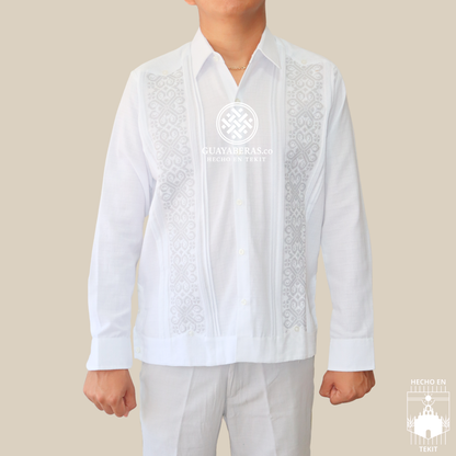 Guayabera Izamal Gris Manga Larga