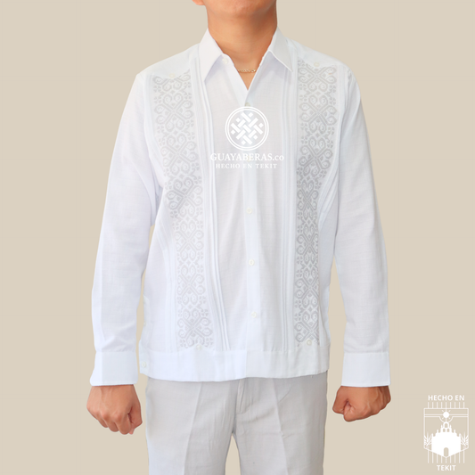 Guayabera Izamal Gris Manga Larga