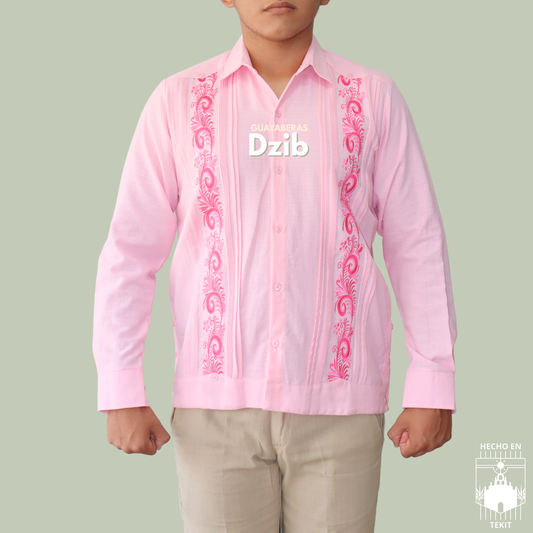 Guayabera Palmas Rosa