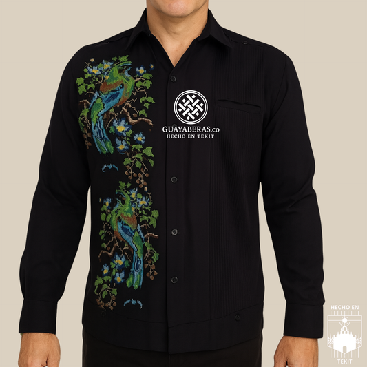 Guayabera Pájaro Toh Negra
