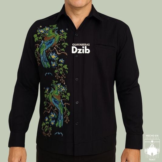 Guayabera Pájaro Toh Negra