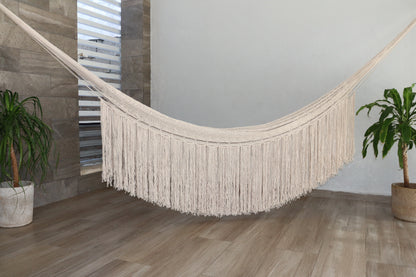 Hamaca de Flecos Macramé en Algodón Crudo Natural