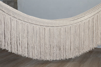 Hamaca de Flecos Macramé en Algodón Crudo Natural
