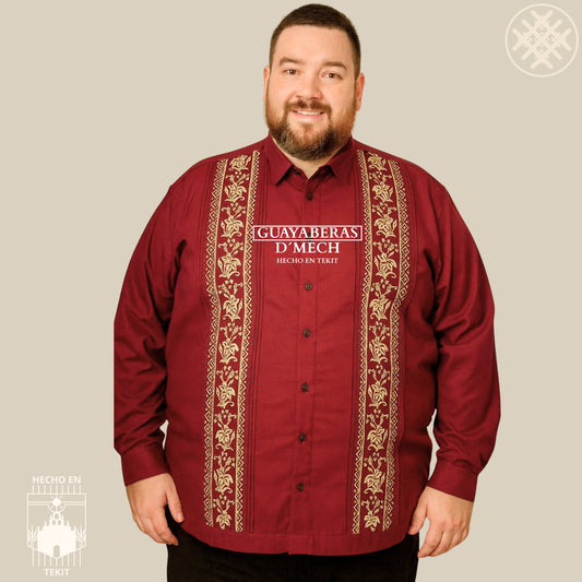 Guayabera Flor de Calabaza Vino