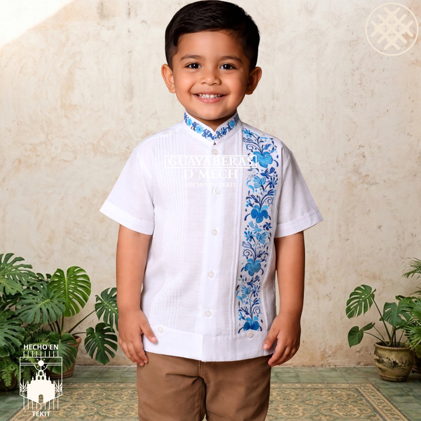 Guayabera Colibrí Azul Niño