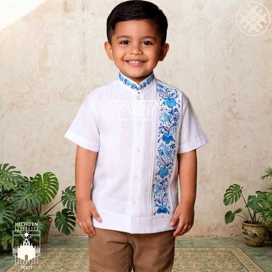 Guayabera Colibrí Azul Niño