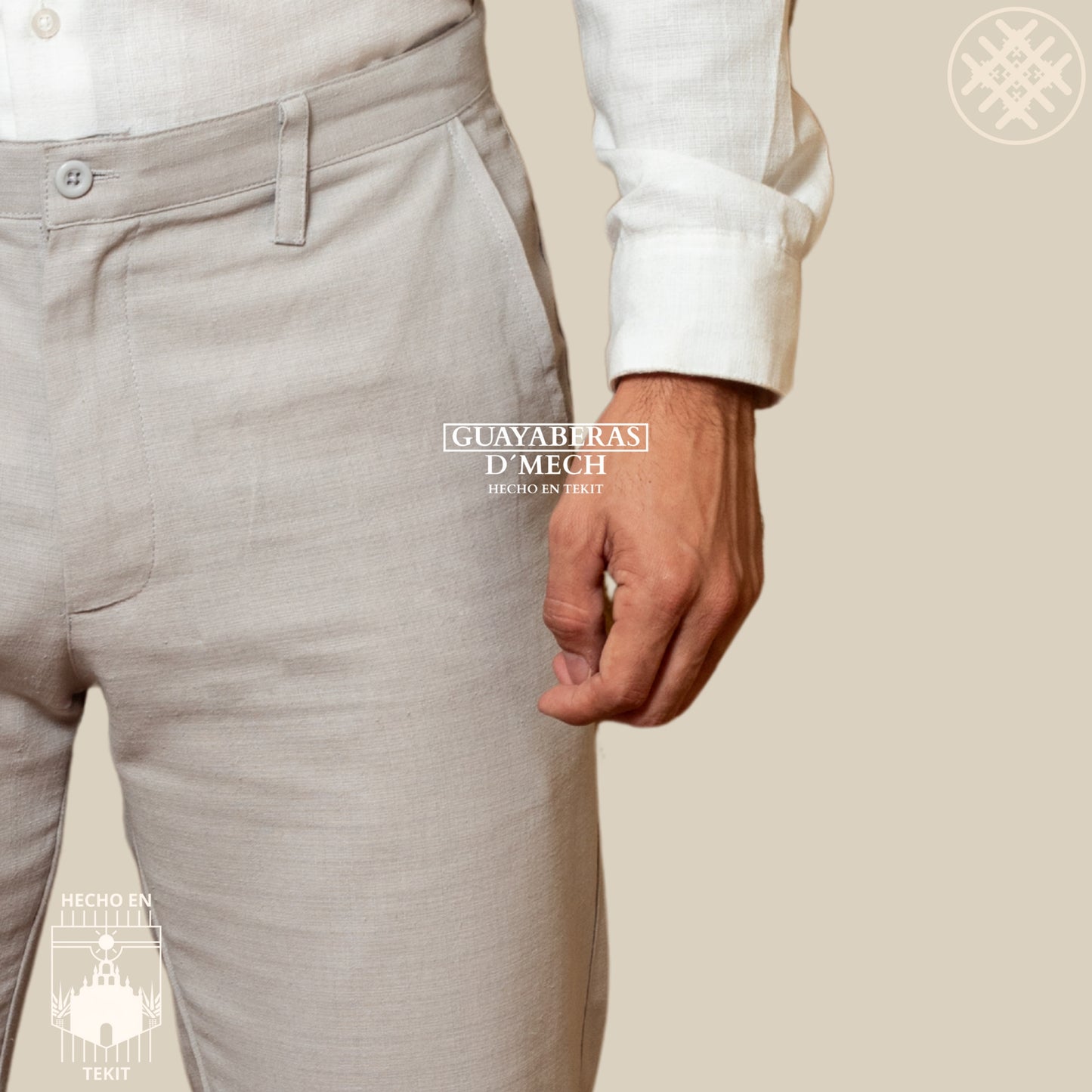 Pantalón Lino Algodón Gris