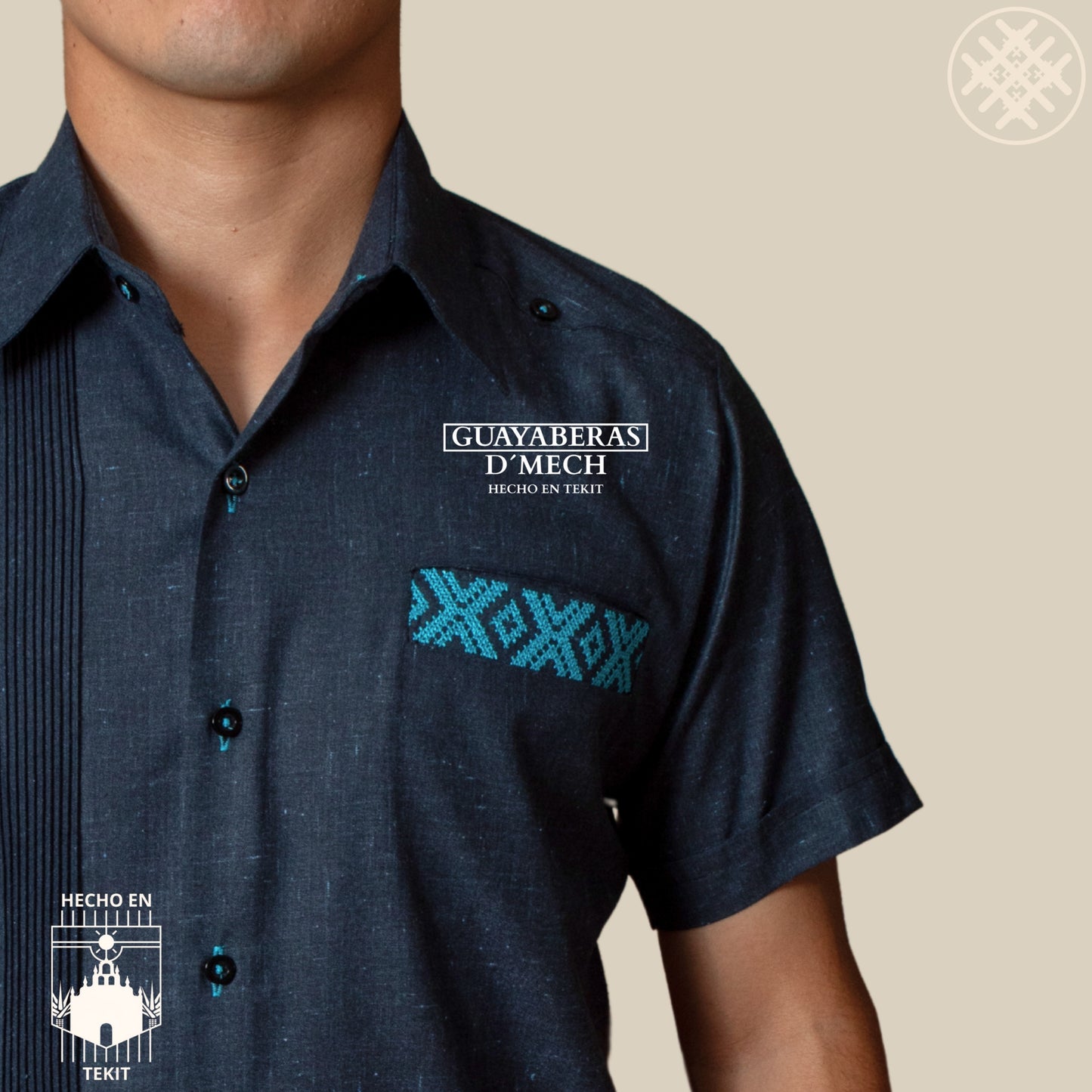 Guayabera Oaxaca Marino