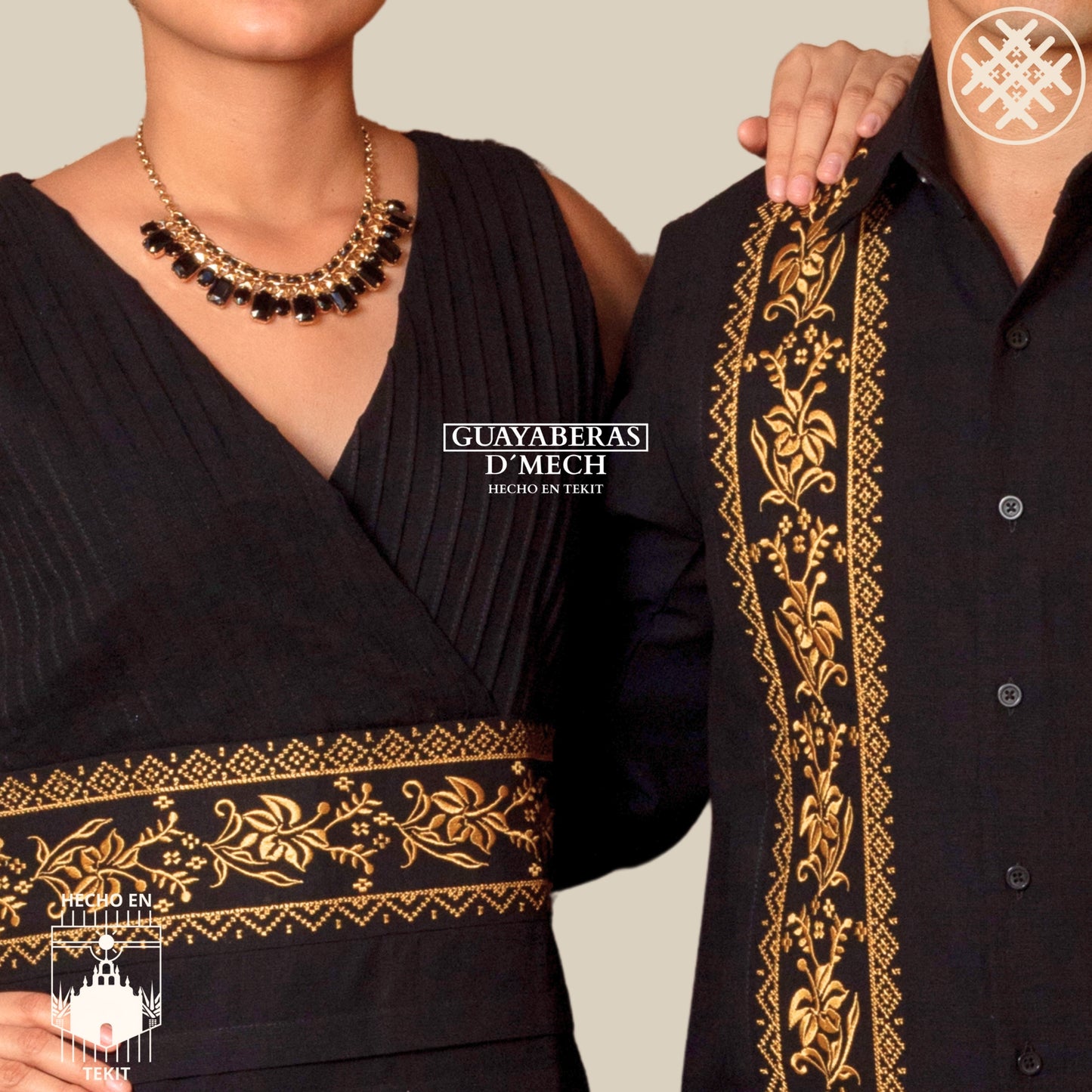 Duo Flor de Calabaza Negro