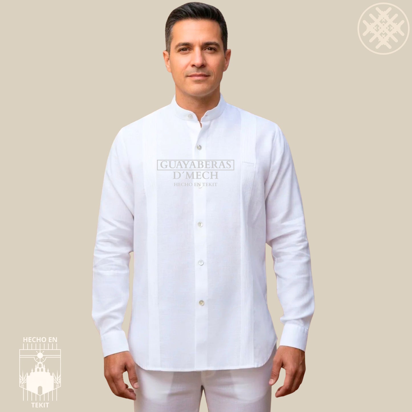 Filipina Formal Con Botón Concha Nacar