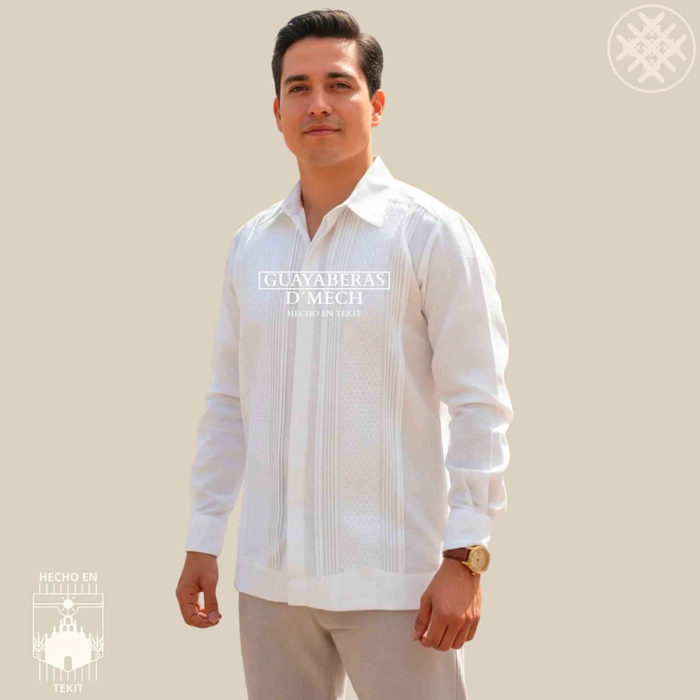 Guayabera Panal Blanco