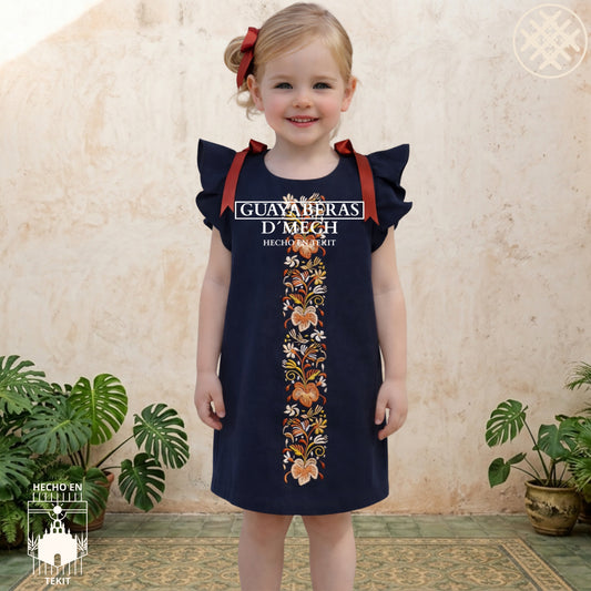 Vestido Colibri Marino Niña